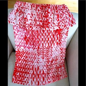 NWT Aqua orange and white strapless dress, small